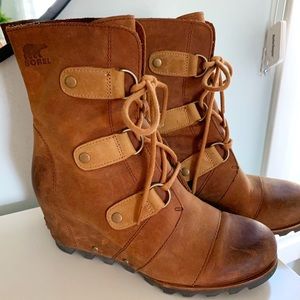 Sorel Joan of Arctic Cognac Wedge Boots